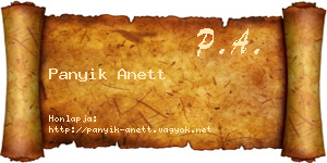 Panyik Anett névjegykártya